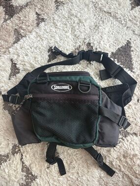 Spalding Black and Dark Green Waist Bag  Mesh Pocket double water bottle holder
